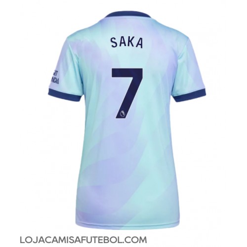 Camisa de Futebol Arsenal Bukayo Saka #7 Equipamento Alternativo Mulheres 2024-25 Manga Curta